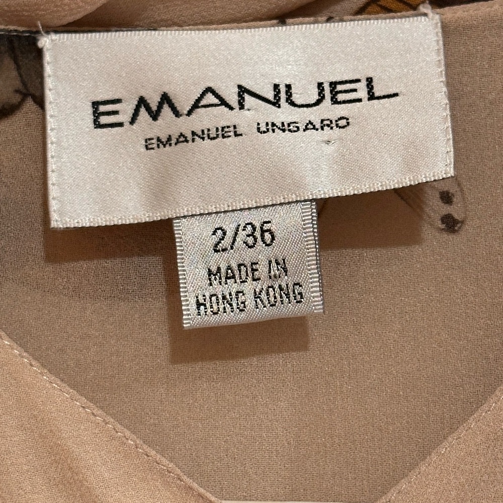 Emanuel Ungaro Light Beige Sleeveless Butterfly Blouse w/Scarf